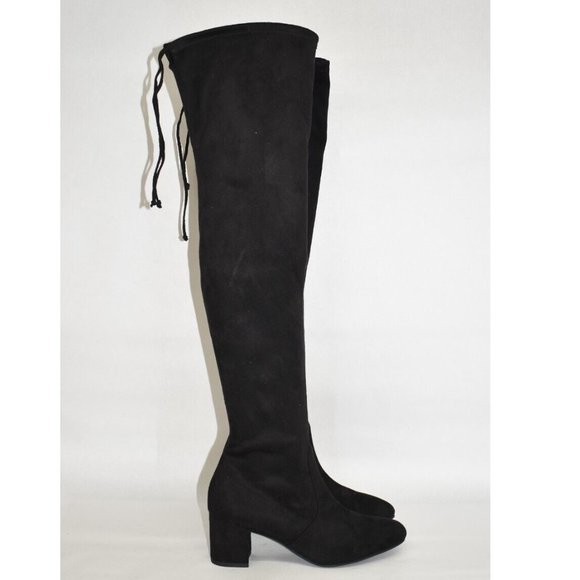 $950 STUART WEITZMAN GENNA 60 CITY SUEDE OVER THE KNEE BOOT BLACK 7 (PA36) - Picture 2 of 8